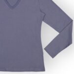 T SHIRT FEMME COL V JERSEY LYCRA – Image 8