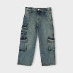 PANTALON AVEC CEINTURE ELASTIQUE EN DENIM 100 % COTON