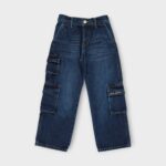 PANTALON AVEC CEINTURE ELASTIQUE EN DENIM 100 % COTON – Image 2