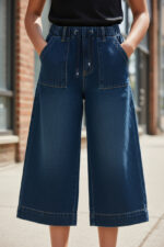 PANTALON JEANS FILLETTE CEINTURE ELASTIQUE ET CORDON