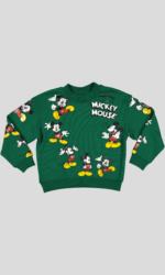 SWEAT COL ROND MICKEY MOUSE EN MOLLETON 100 % COTON