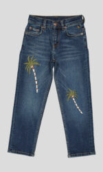 JEAN ENFANT BLEU A JAMBES FUSELEES,BRODE – Image 7