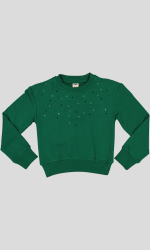 SWEAT COL ROND MOLLETON COTON ELASTHANNE AVEC STRASS – Image 7