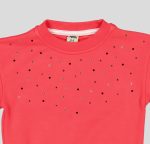 SWEAT COL ROND MOLLETON COTON ELASTHANNE AVEC STRASS